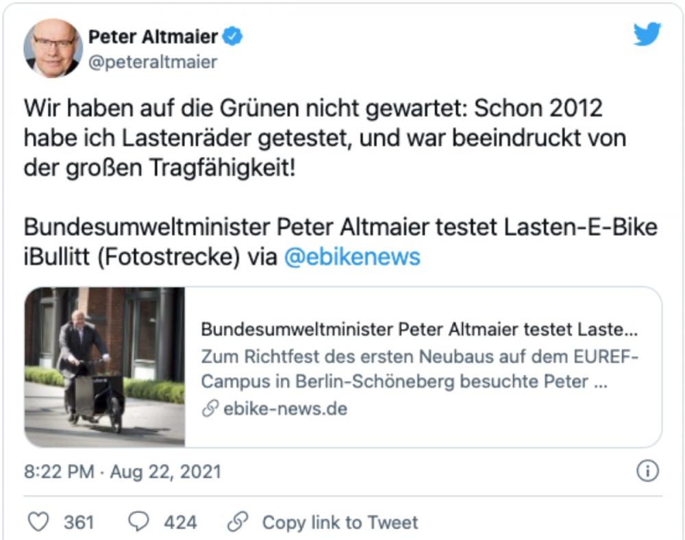 Peter Altmaier Tweet